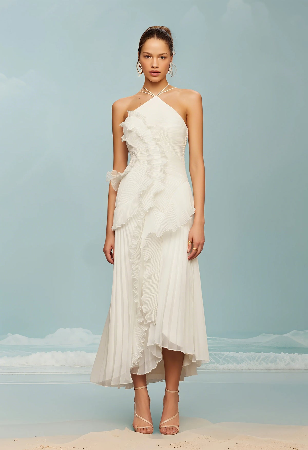 Robe de soirée à volants Inès