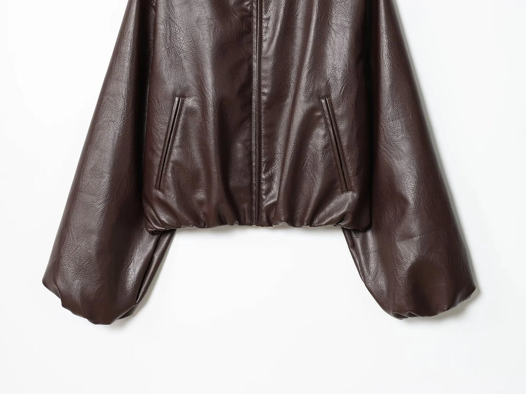 Blouson aviateur à revers effet cuir Ninon