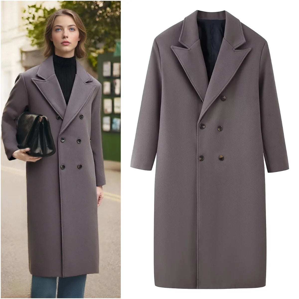 Manteau oversize à revers Manon