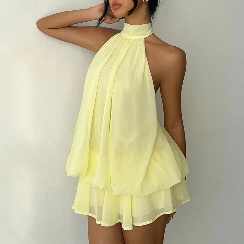 Robe courte licou à la française Mélissa