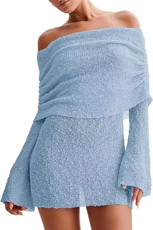 Robe en maille épaules dénudées Simone
