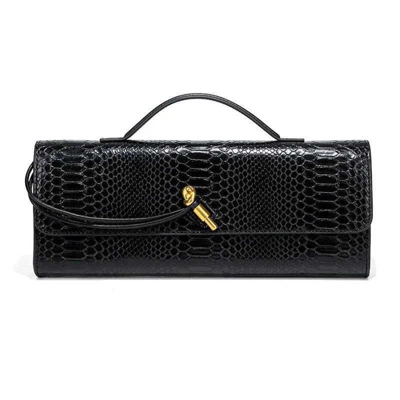 Sac baguette tressé effet serpent Yvette