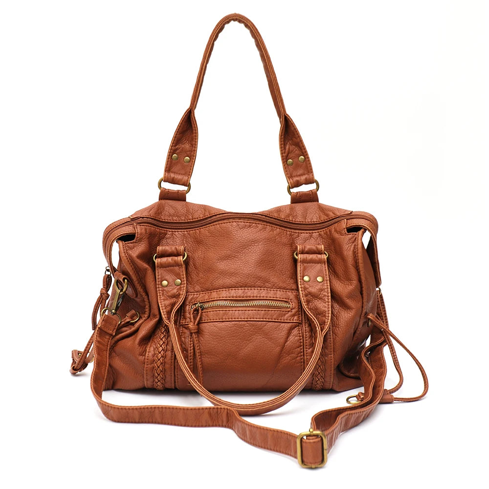 Grand sac vintage effet cuir délavé Annabelle