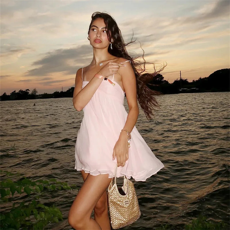 Robe courte bustier en mousseline Hermine