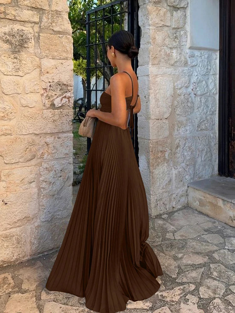 Robe longue bustier plissée Léontine