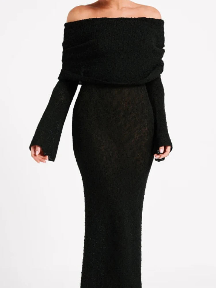 Robe en maille col bateau Lina