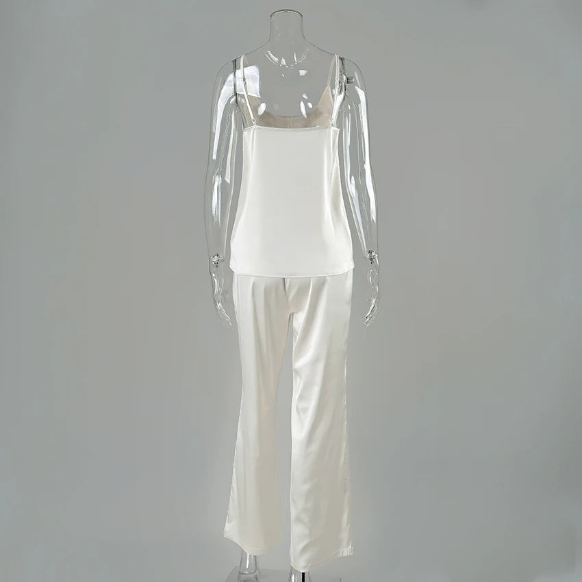 Ensemble détente en satin champagne Rose
