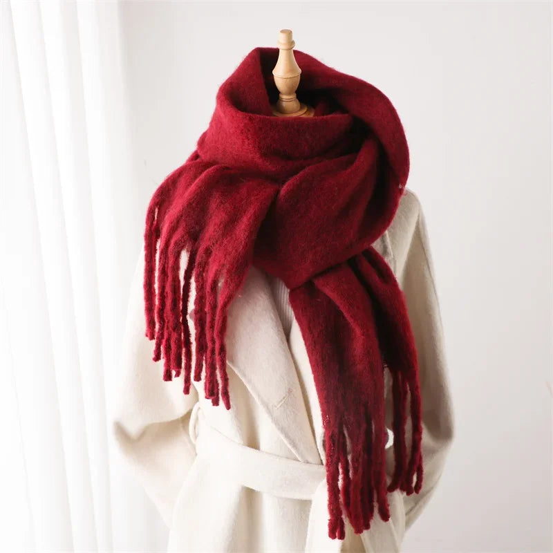 Grand foulard doux à franges Nadia