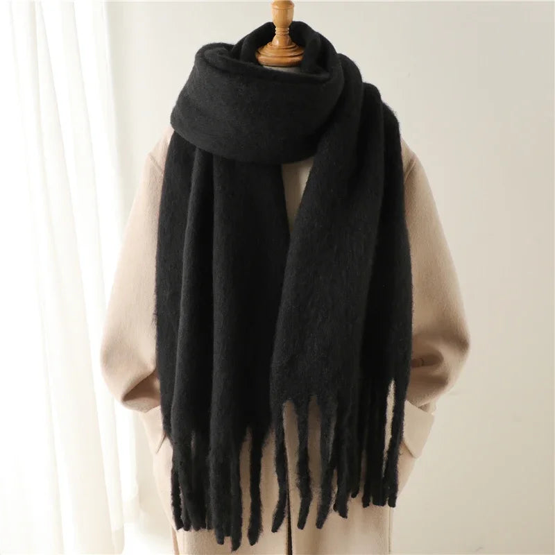 Grand foulard doux à franges Nadia