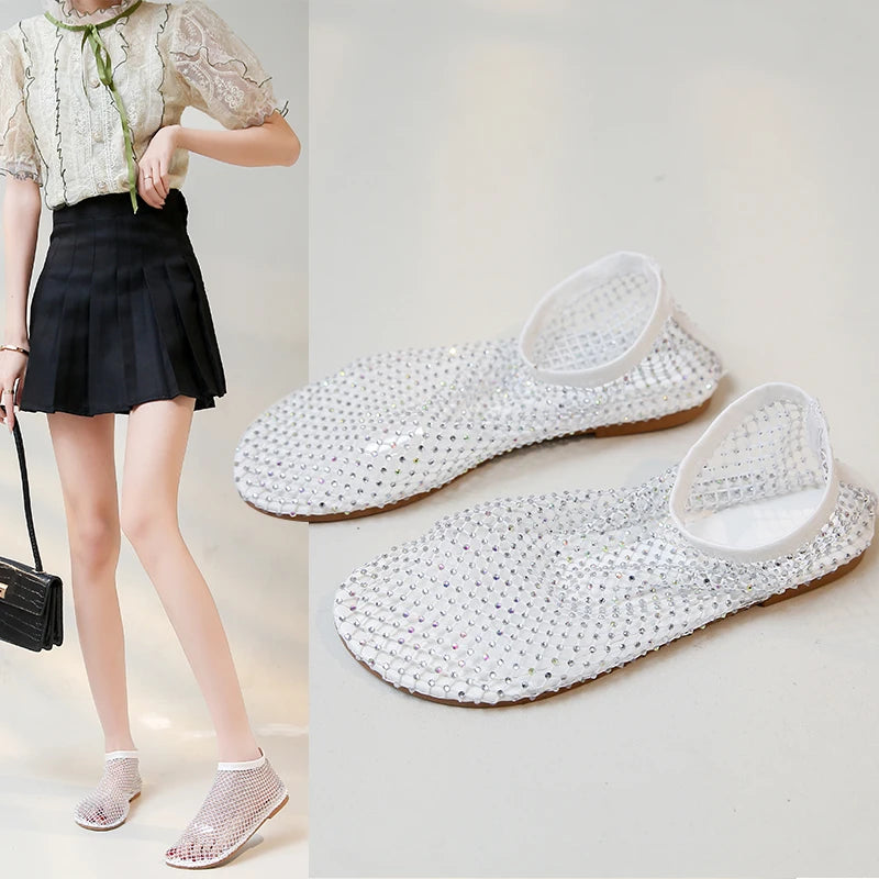 Ballerine in rete con strass Évelyne
