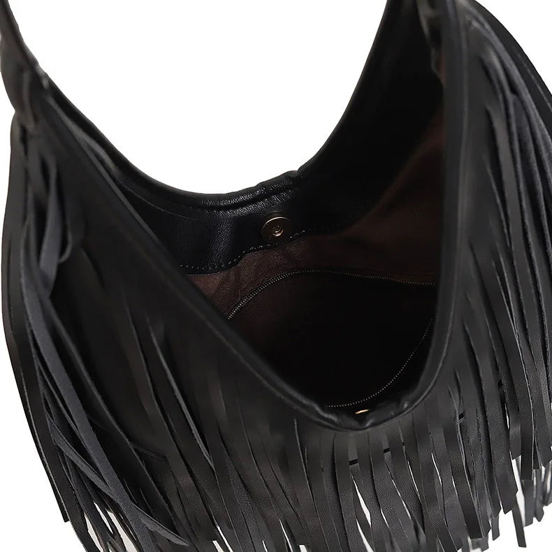 Sac hobo à longues franges Séverine