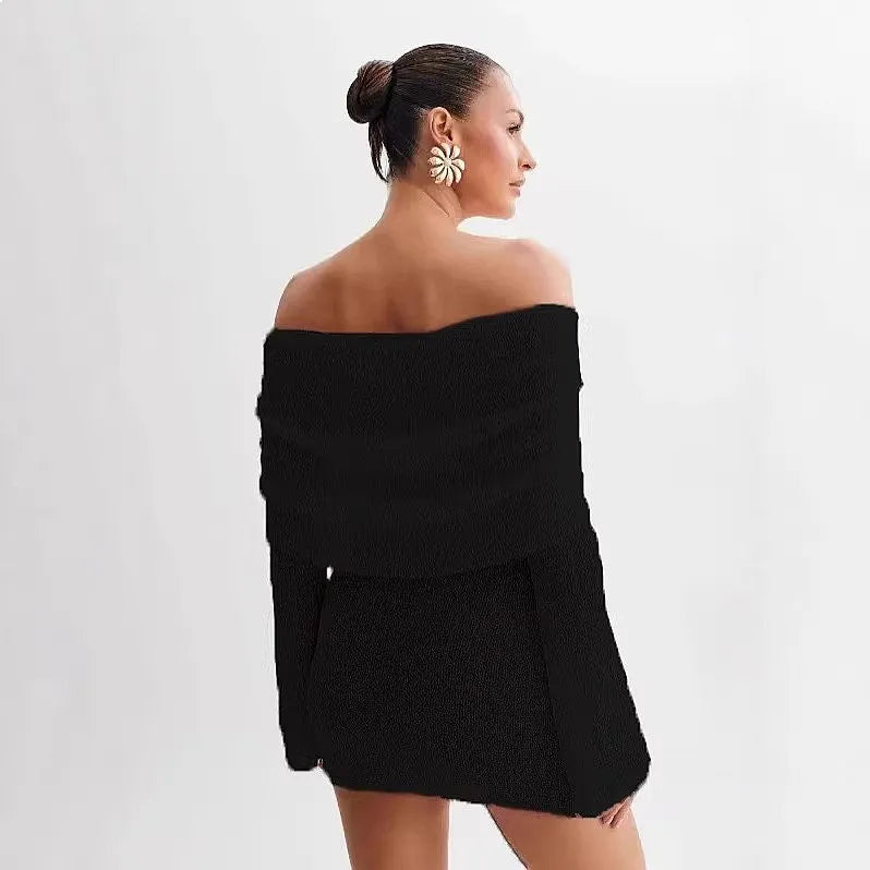 Robe en maille épaules dénudées Simone
