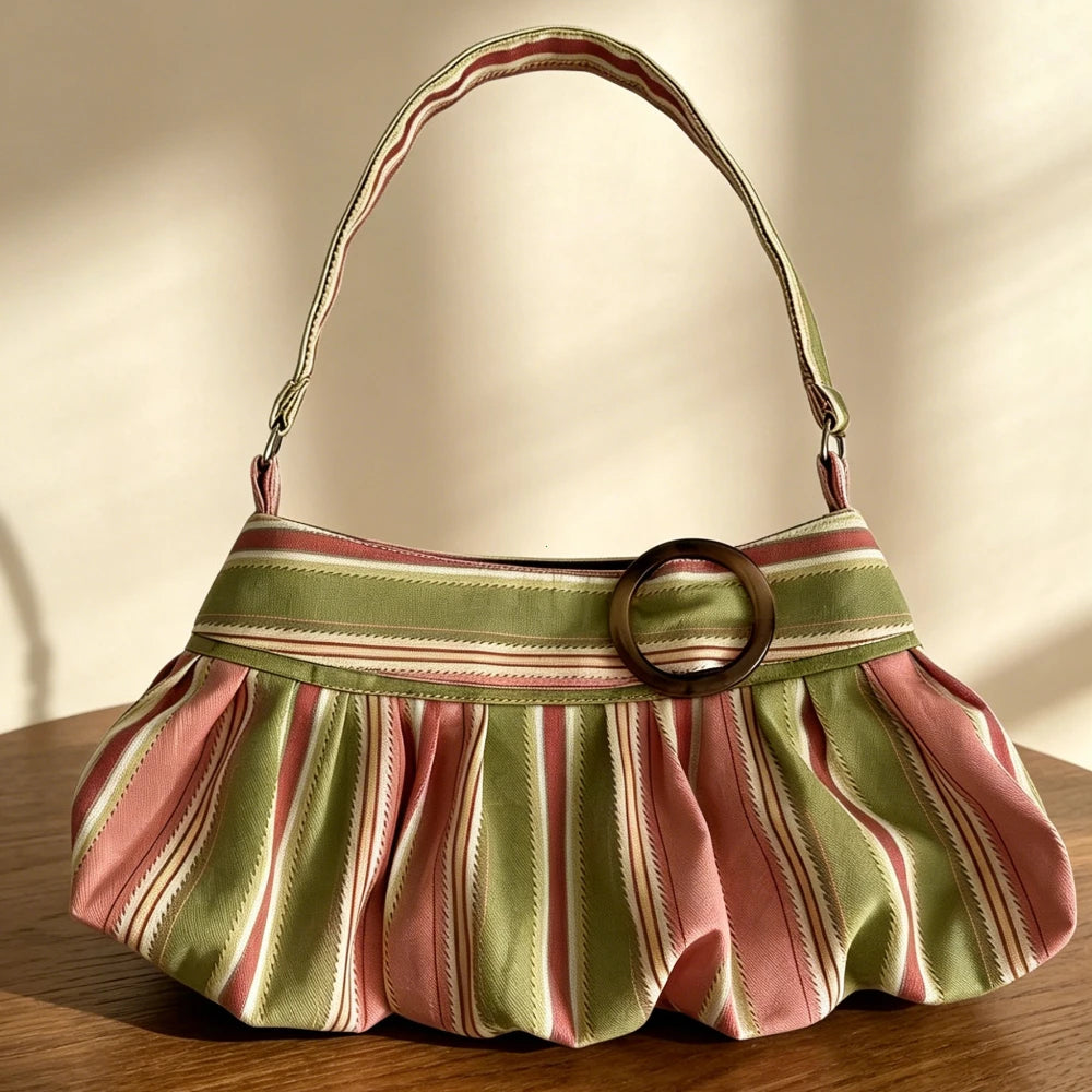 Sac porté épaule rayé et léopard Maya
