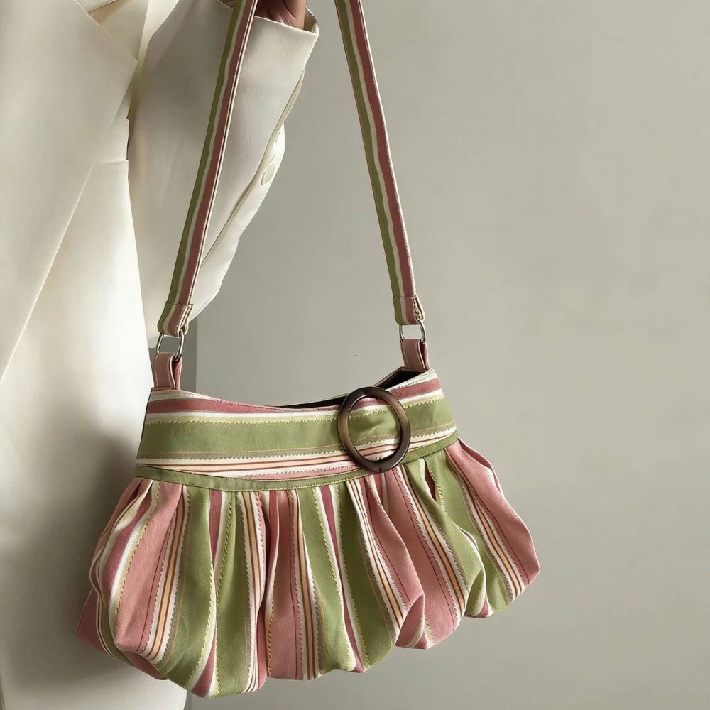 Sac porté épaule rayé et léopard Maya