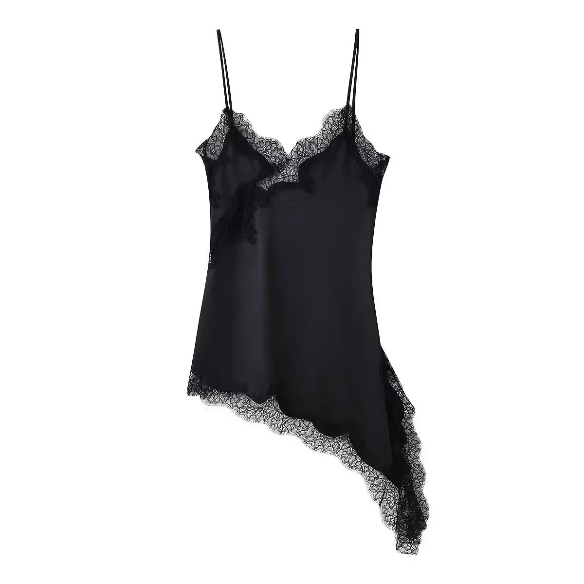 Robe courte en satin et dentelle Marion