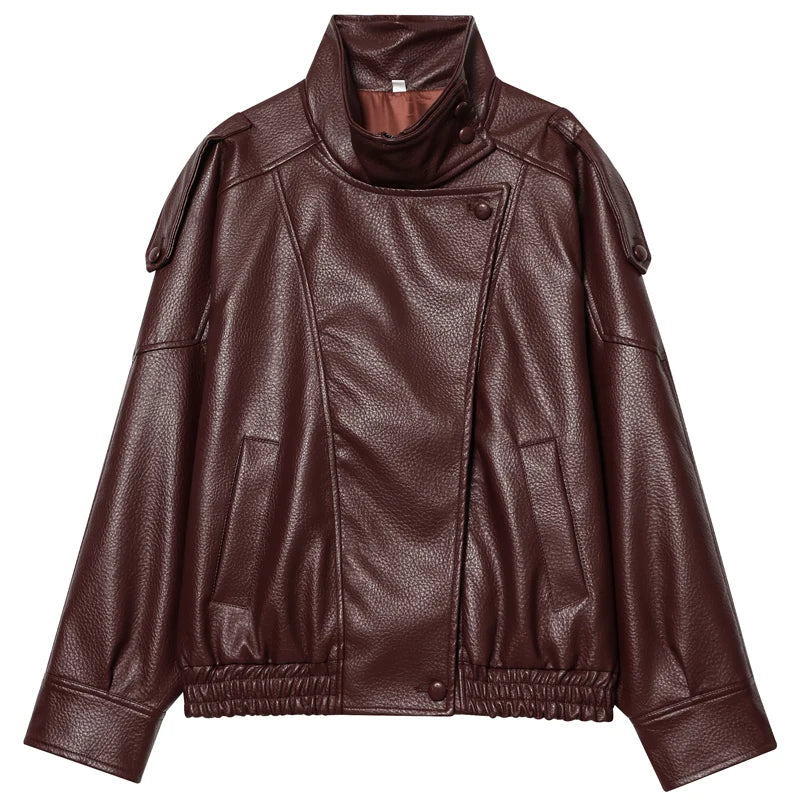Blouson aviateur court effet cuir Léna