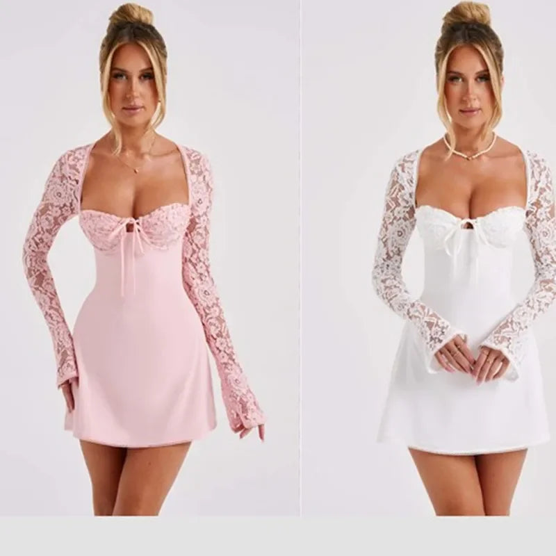 Robe courte en dentelle dos nu Charlotte