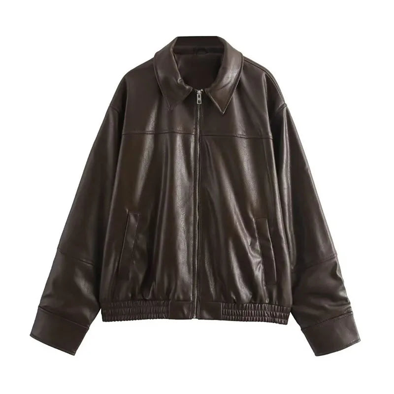Veste ceinturée effet cuir Naomi
