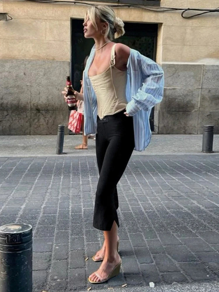 Pantalon court légèrement évasé Léa
