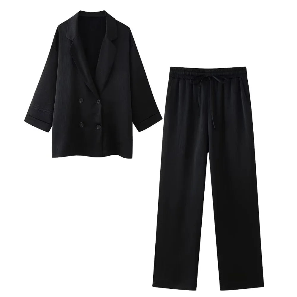 Set aus Blazer und fließender Hose Quitterie