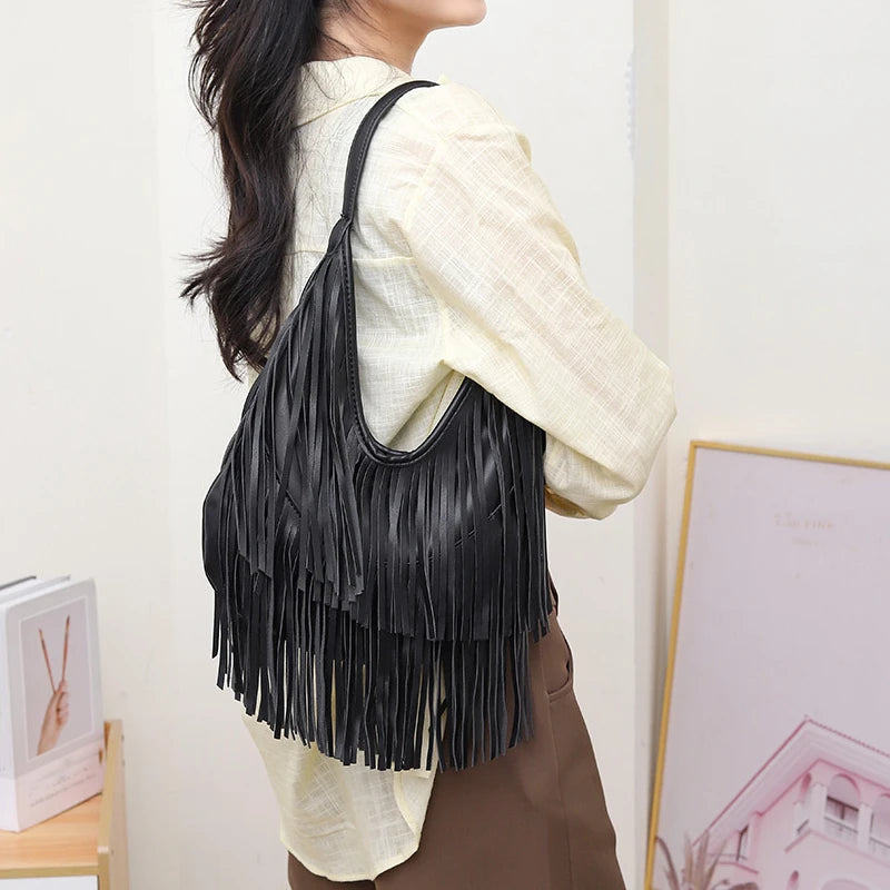Sac hobo à longues franges Séverine
