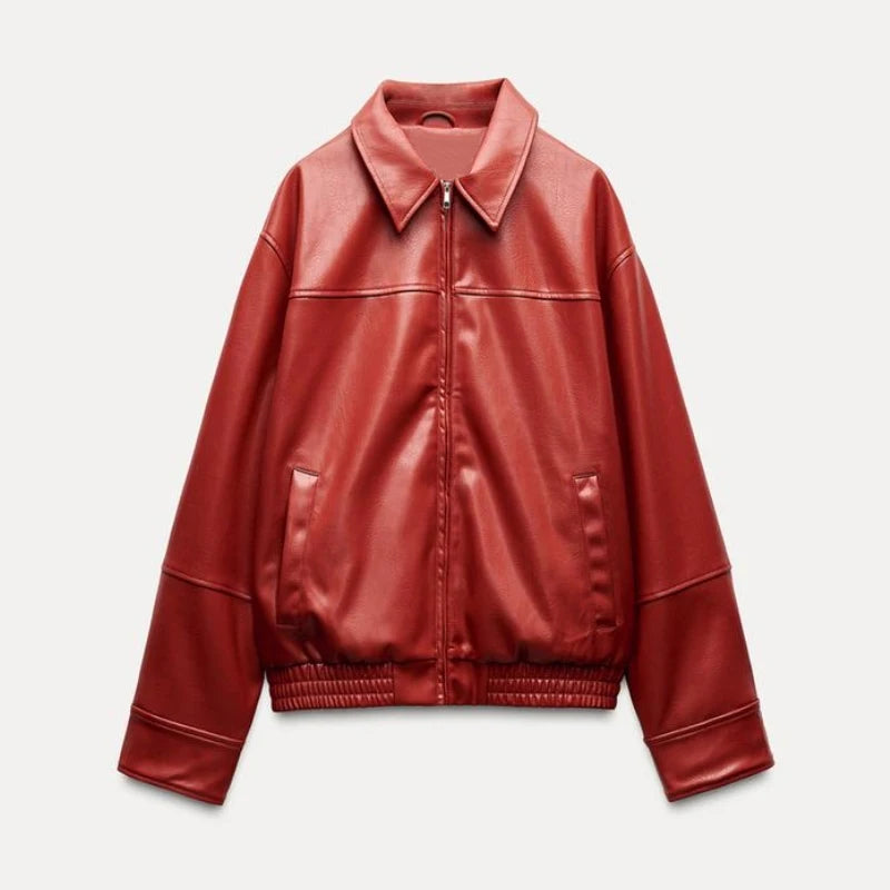 Veste ceinturée effet cuir Naomi