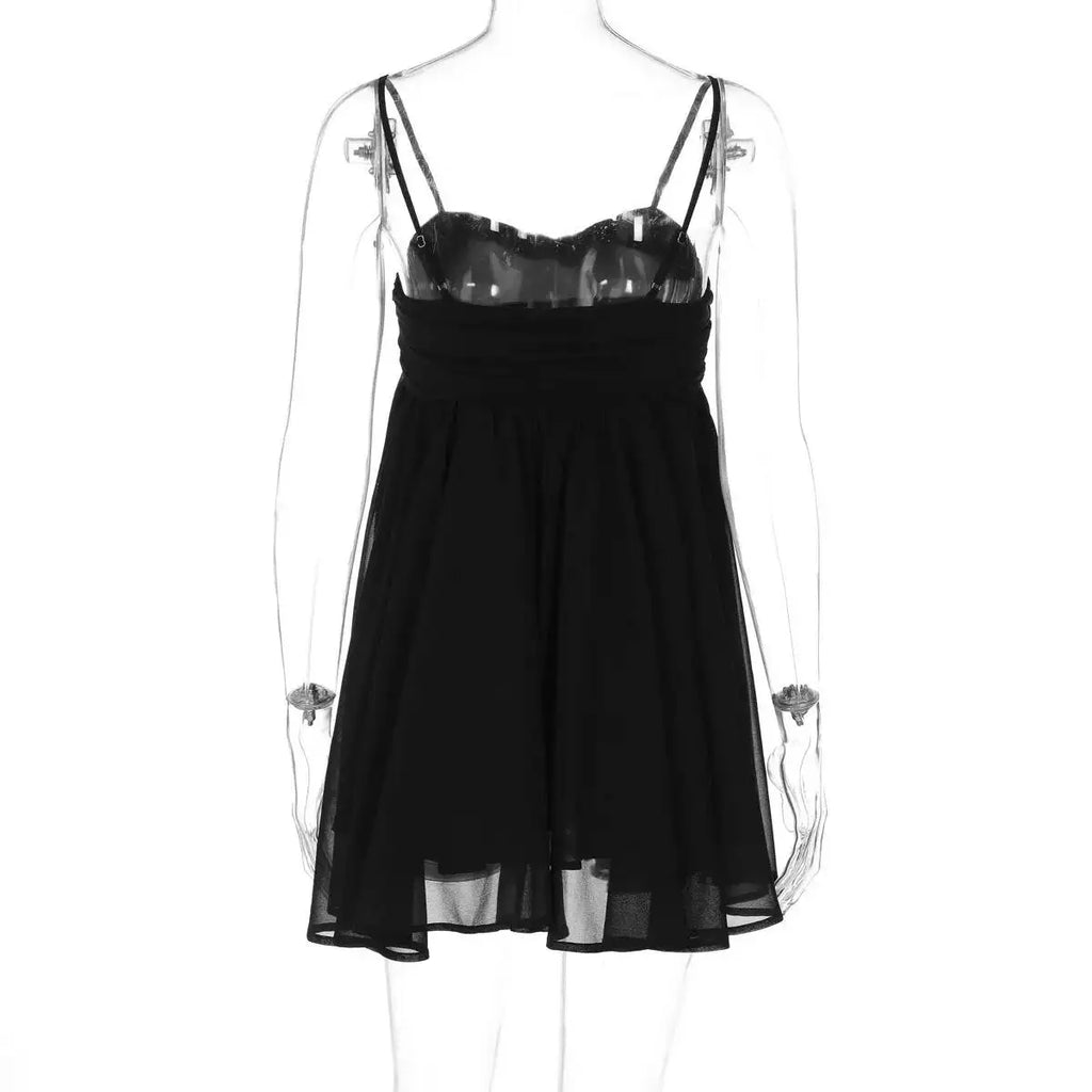 Robe courte bustier en mousseline Hermine