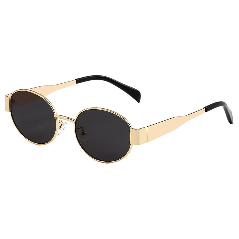 Lunettes de soleil rondes en métal Irène