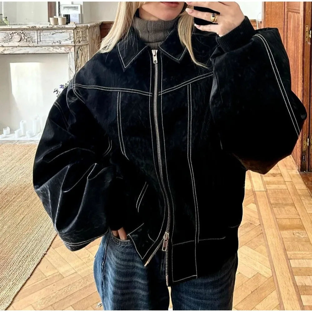 Veste rétro effet cuir Coralie
