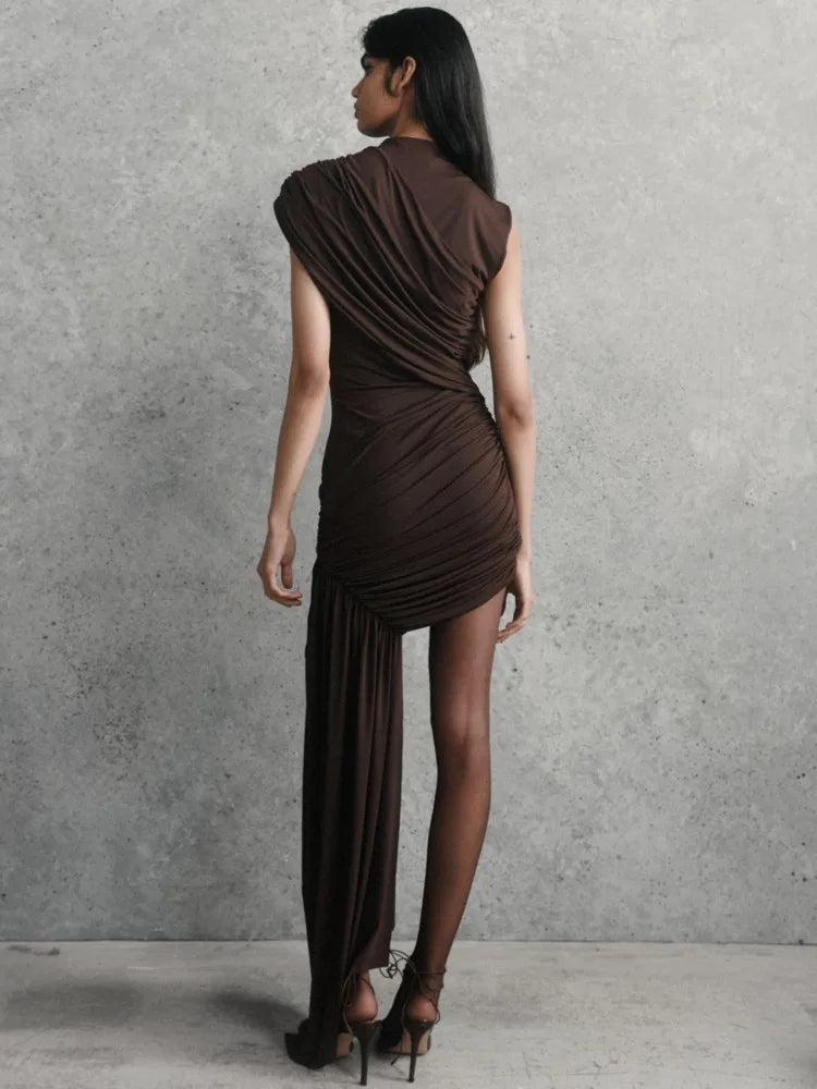 Drapiertes Minikleid mit Stehkragen Bérangère