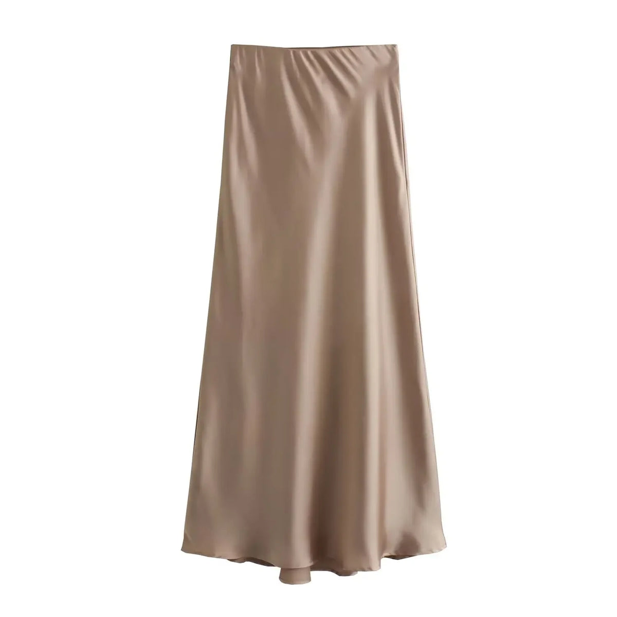 Jupe mi-longue en satin Nicolette