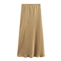 Jupe mi-longue en satin Nicolette