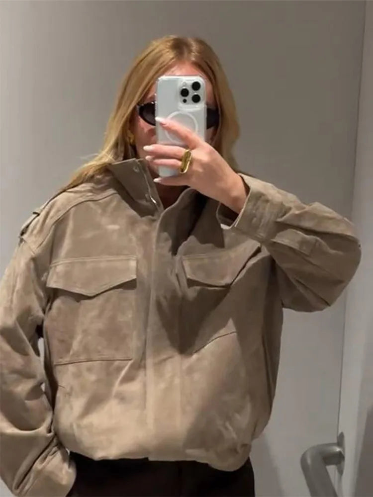 Jacke im Biker-Stil in Wildlederoptik Antoinette