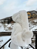Manteau court en fausse fourrure à capuche Estelle