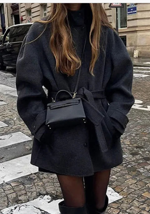 Manteau court ceinturé Monique