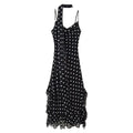 Robe longue à pois avec foulard Ophélie