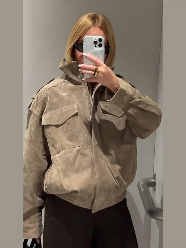 Jacke im Biker-Stil in Wildlederoptik Antoinette