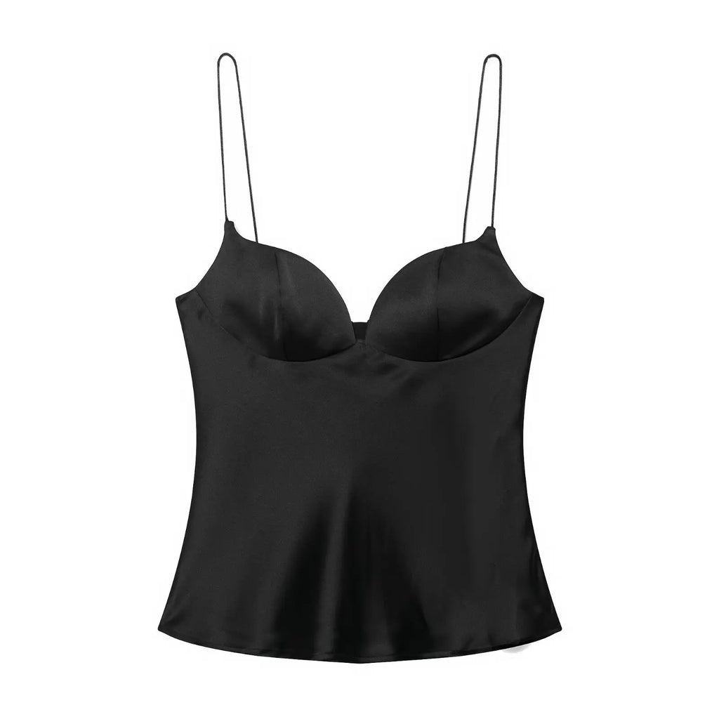 Camisole-Top aus strukturiertem Satin Maïwenn