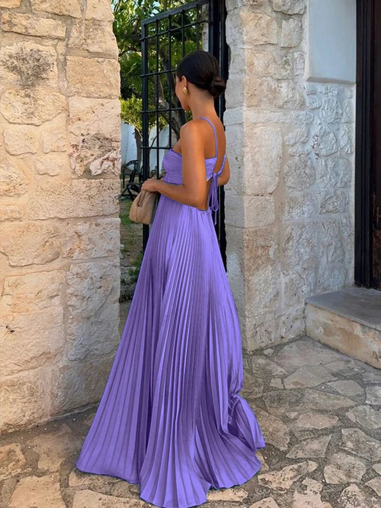 Robe longue bustier plissée Léontine