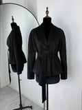 Jacke in Wildlederoptik mit Bindeband Babette