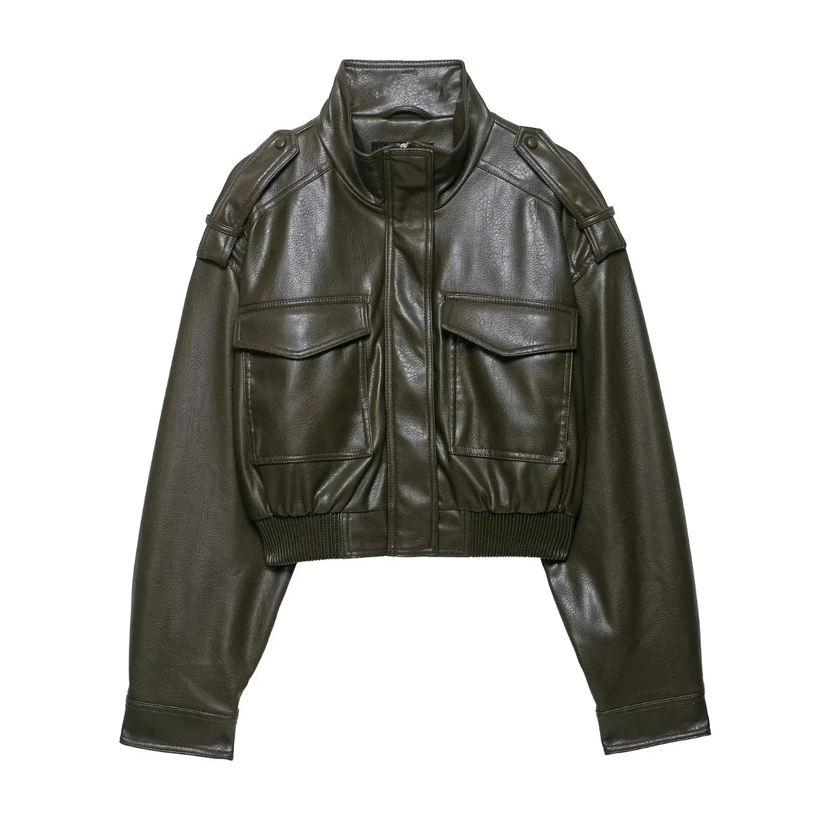 Marie-Lou country-style faux leather jacket