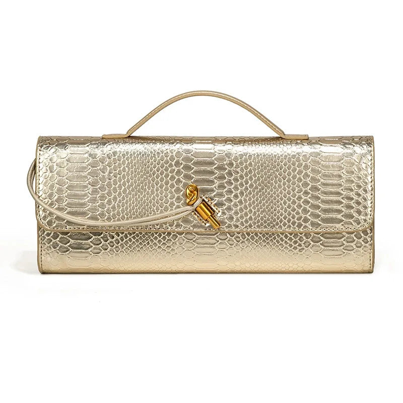 Sac baguette tressé effet serpent Yvette