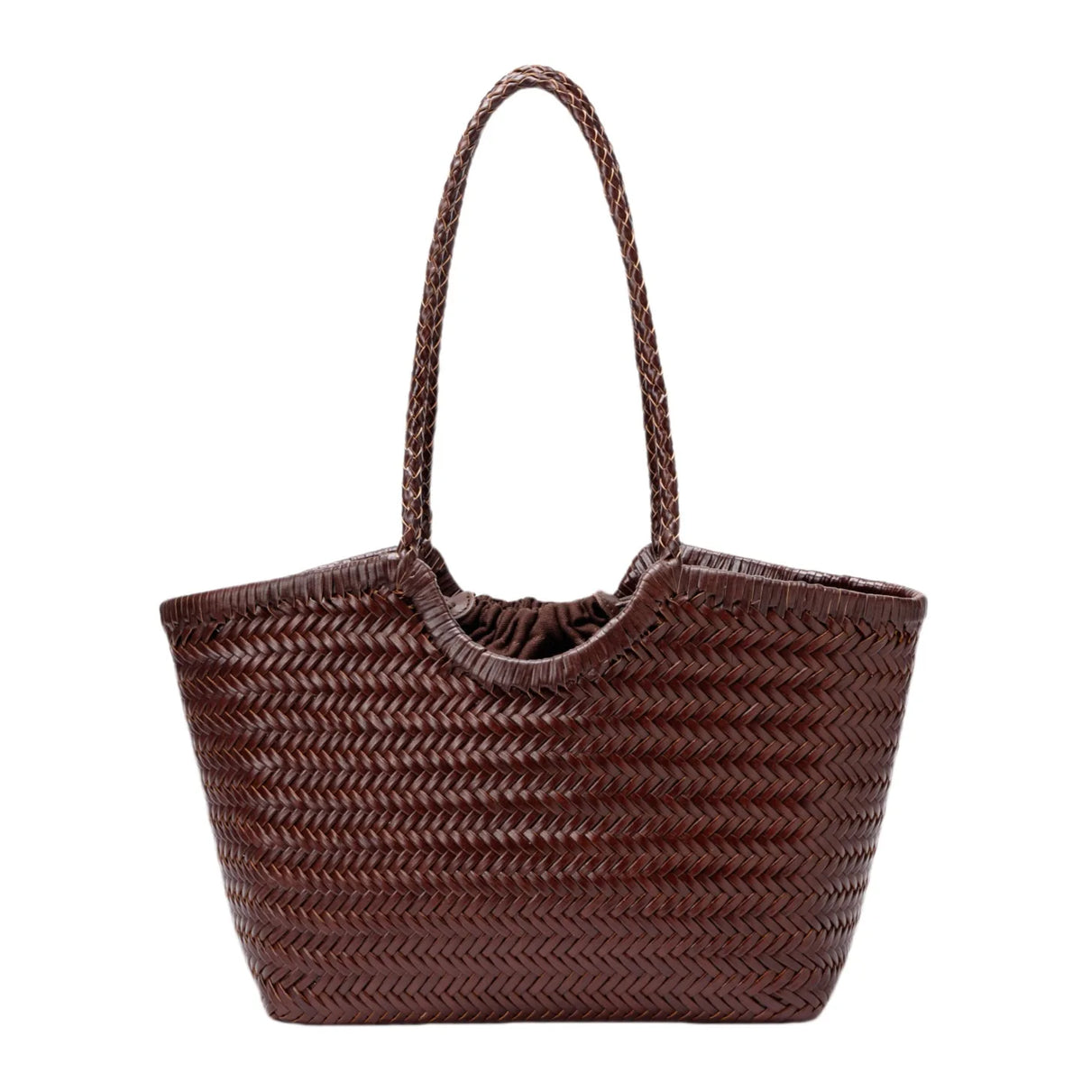 Panier tressé effet cuir Laetitia