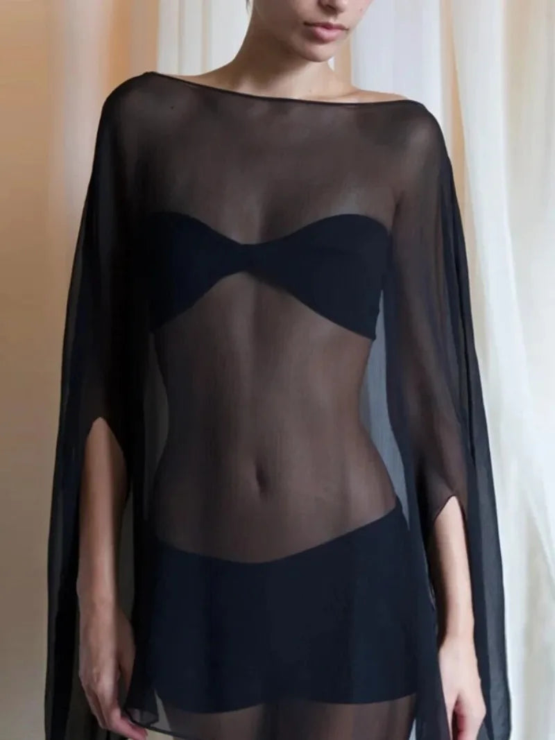 Blouse en mousseline transparente Ambre