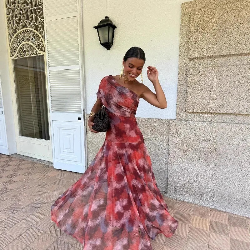 Robe longue asymétrique Line