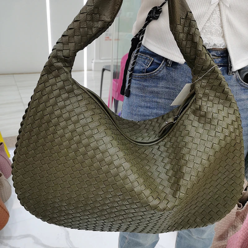 Grand sac hobo tressé Gabrielle