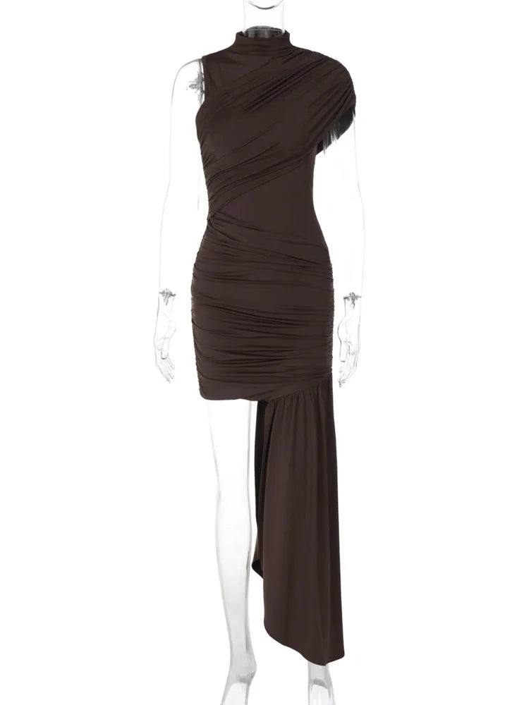 Drapiertes Minikleid mit Stehkragen Bérangère