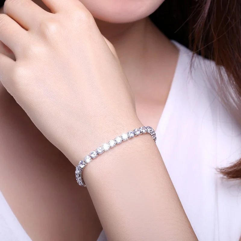 Bracelet tennis doré à zircons Sylvie