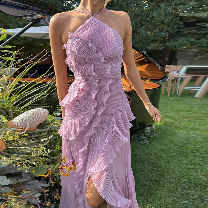 Robe de soirée à volants Inès
