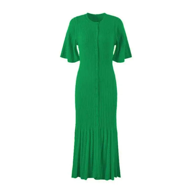 Robe longue en maille boutonnée Noémie